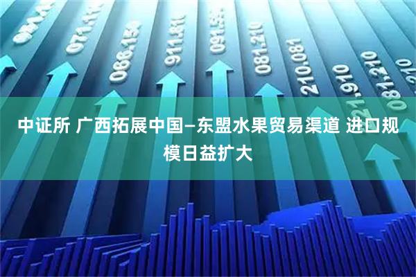中证所 广西拓展中国—东盟水果贸易渠道 进口规模日益扩大